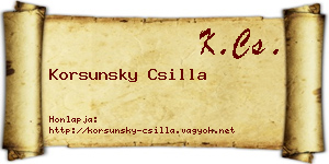 Korsunsky Csilla névjegykártya